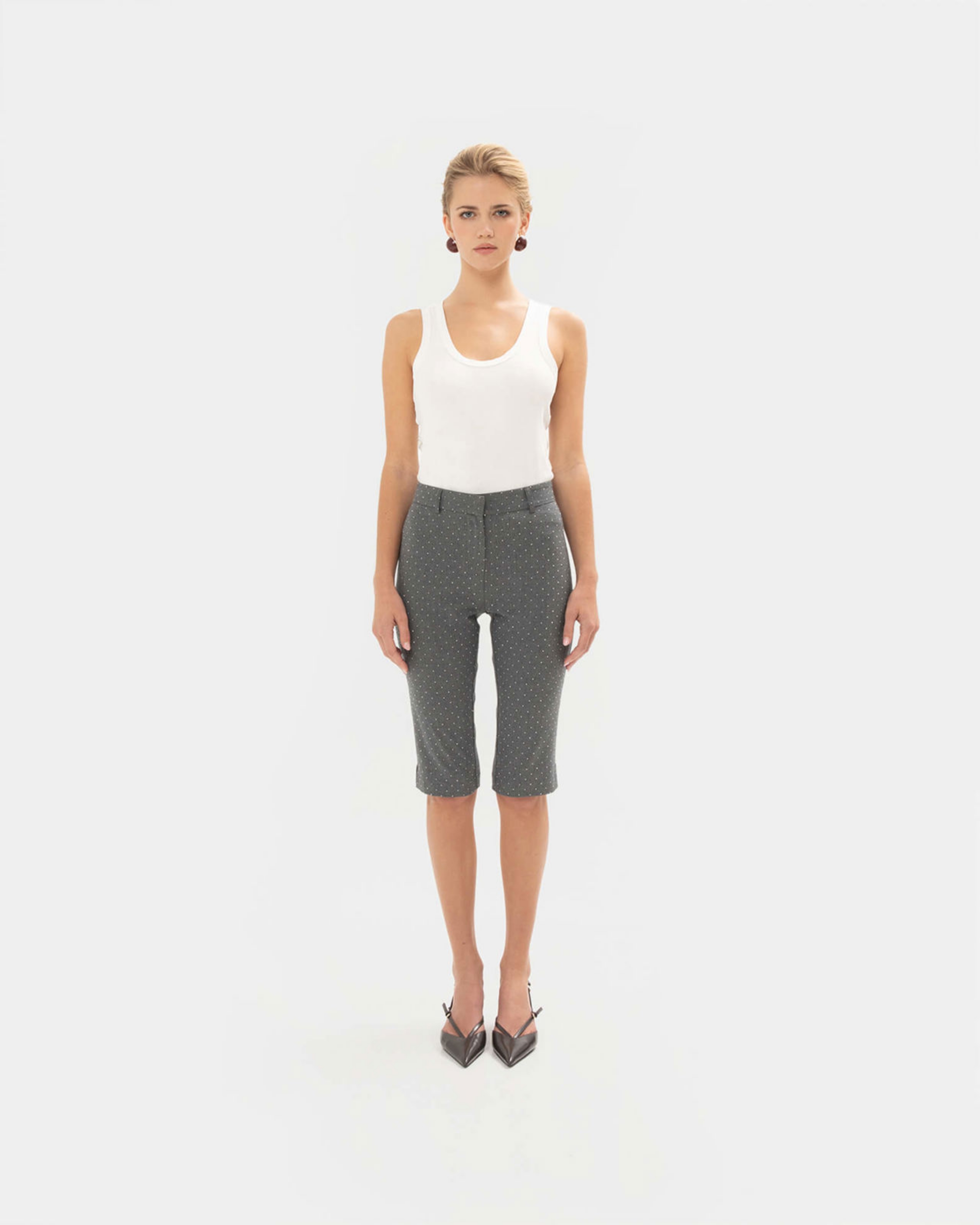 Picture of GREY SPARKLE CAPRI PANTS