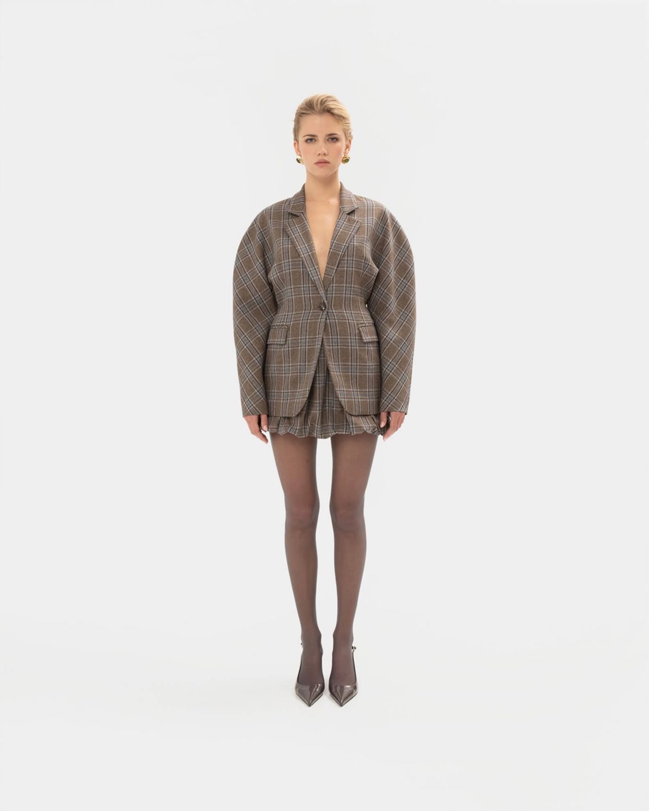 Picture of BROWN CHEQUERED BLAZER