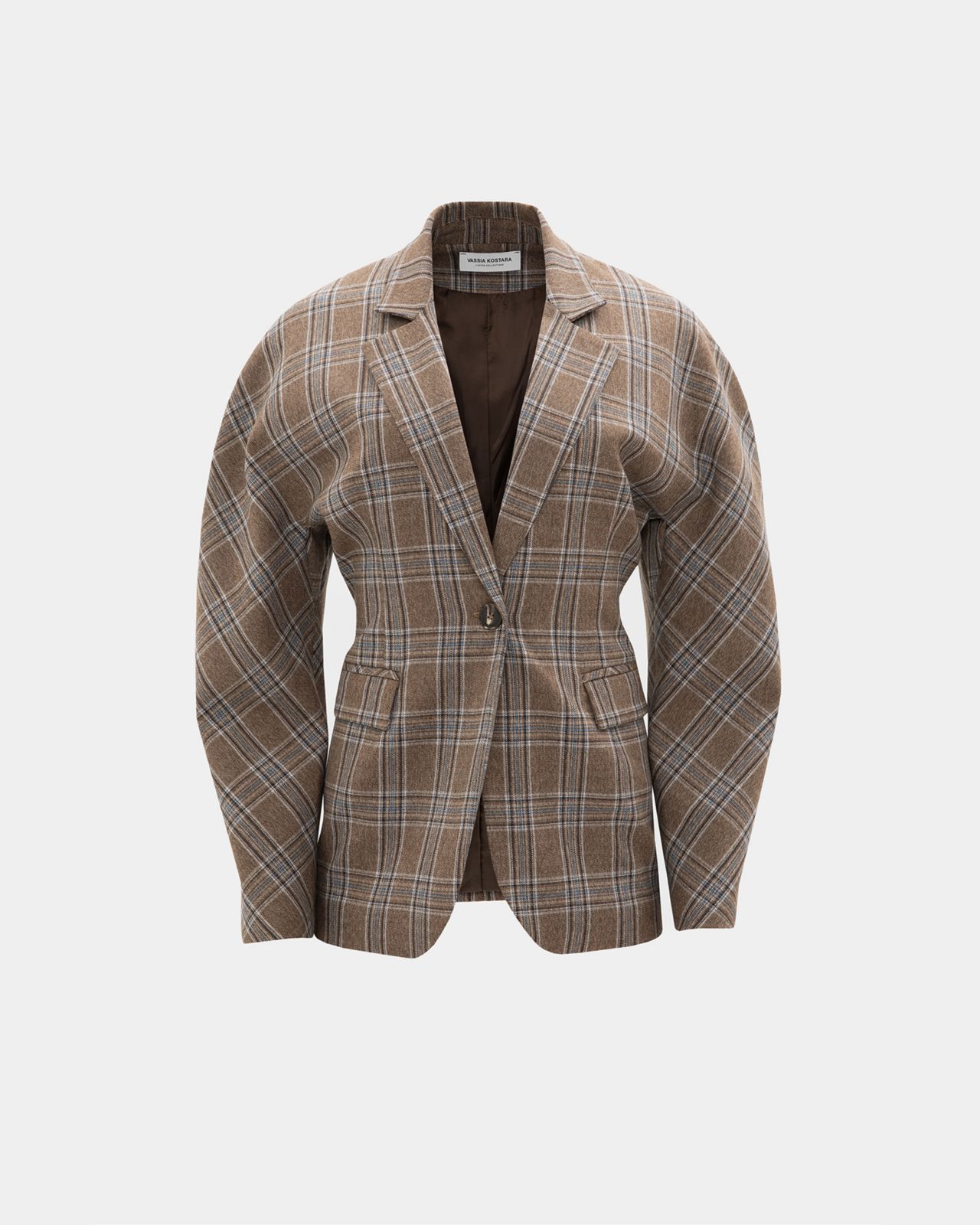 Picture of BROWN CHEQUERED BLAZER