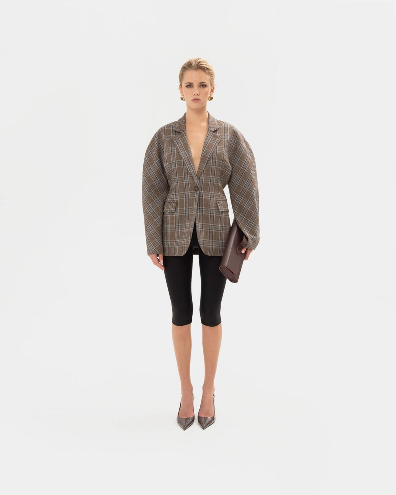 Picture of BROWN CHEQUERED BLAZER