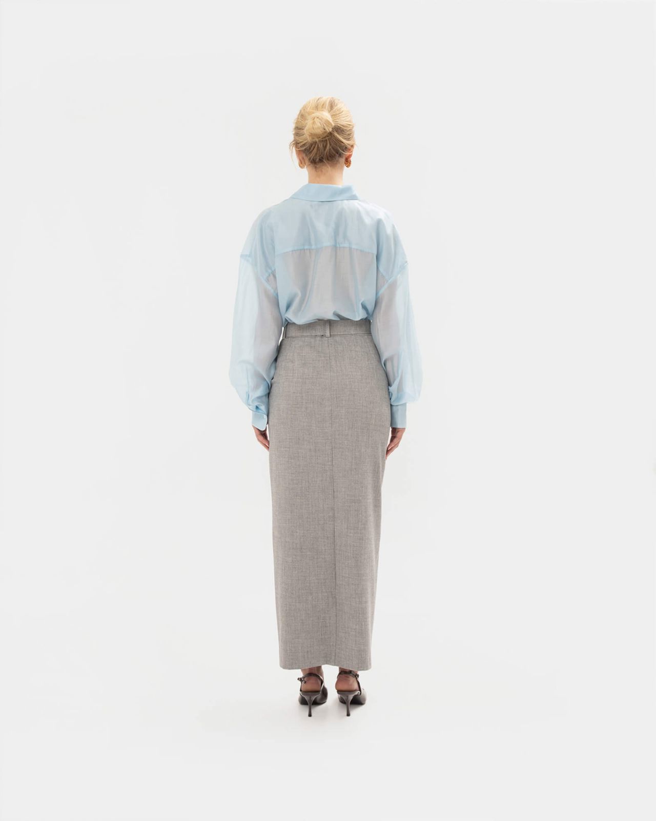 Picture of GREY STRAIGHT-LINE SKIRT