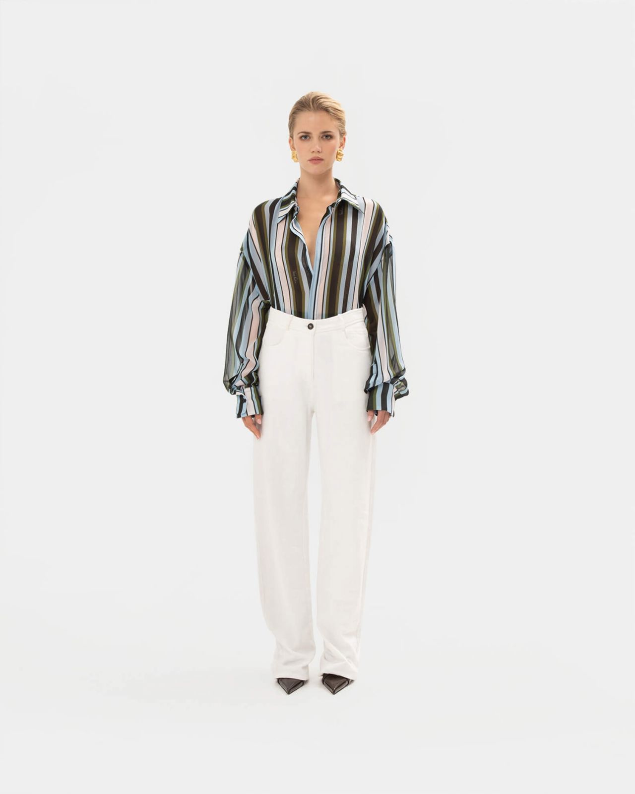 Picture of CREME STRAIGHT-LINE JEANS