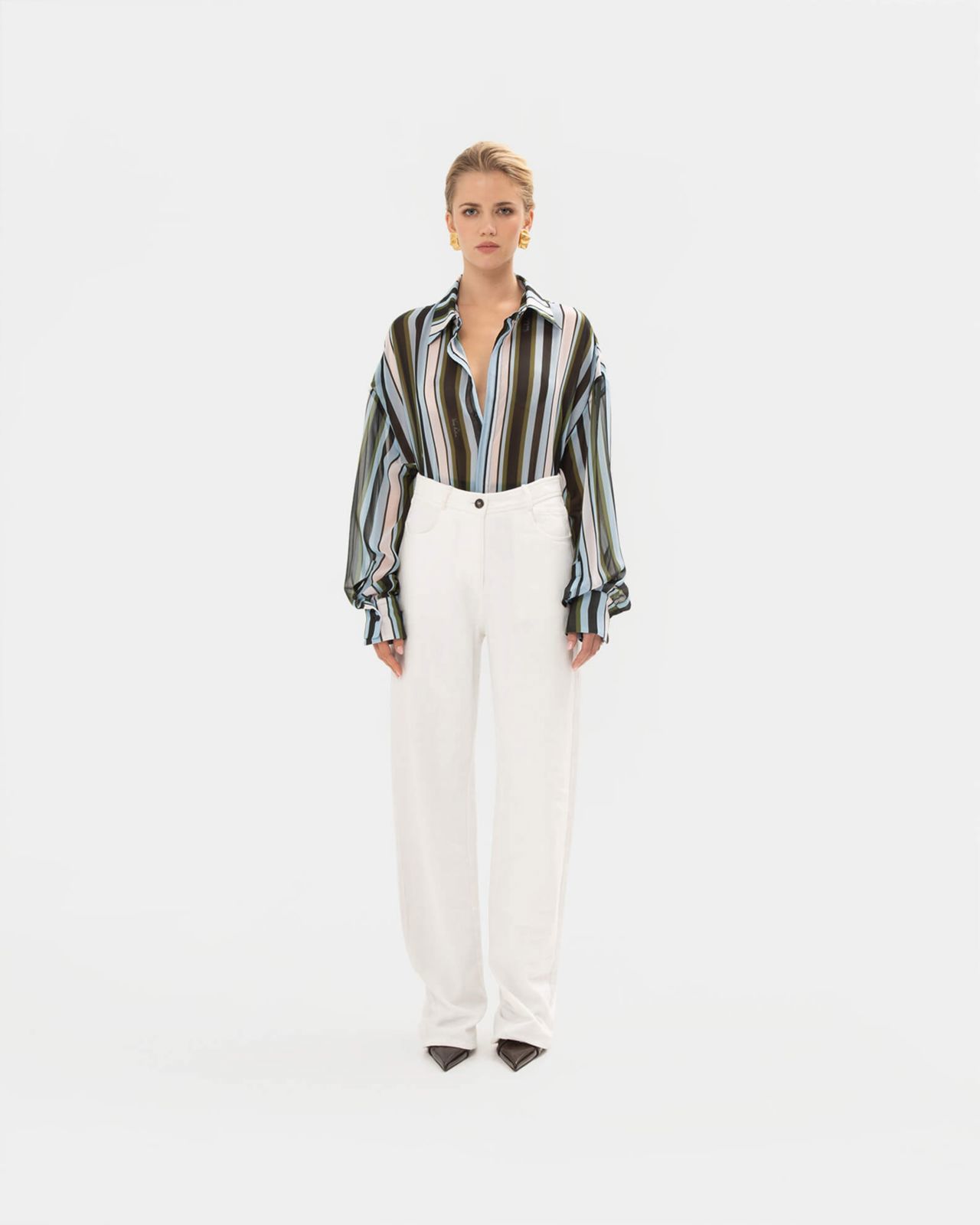 Picture of CREME STRAIGHT-LINE JEANS