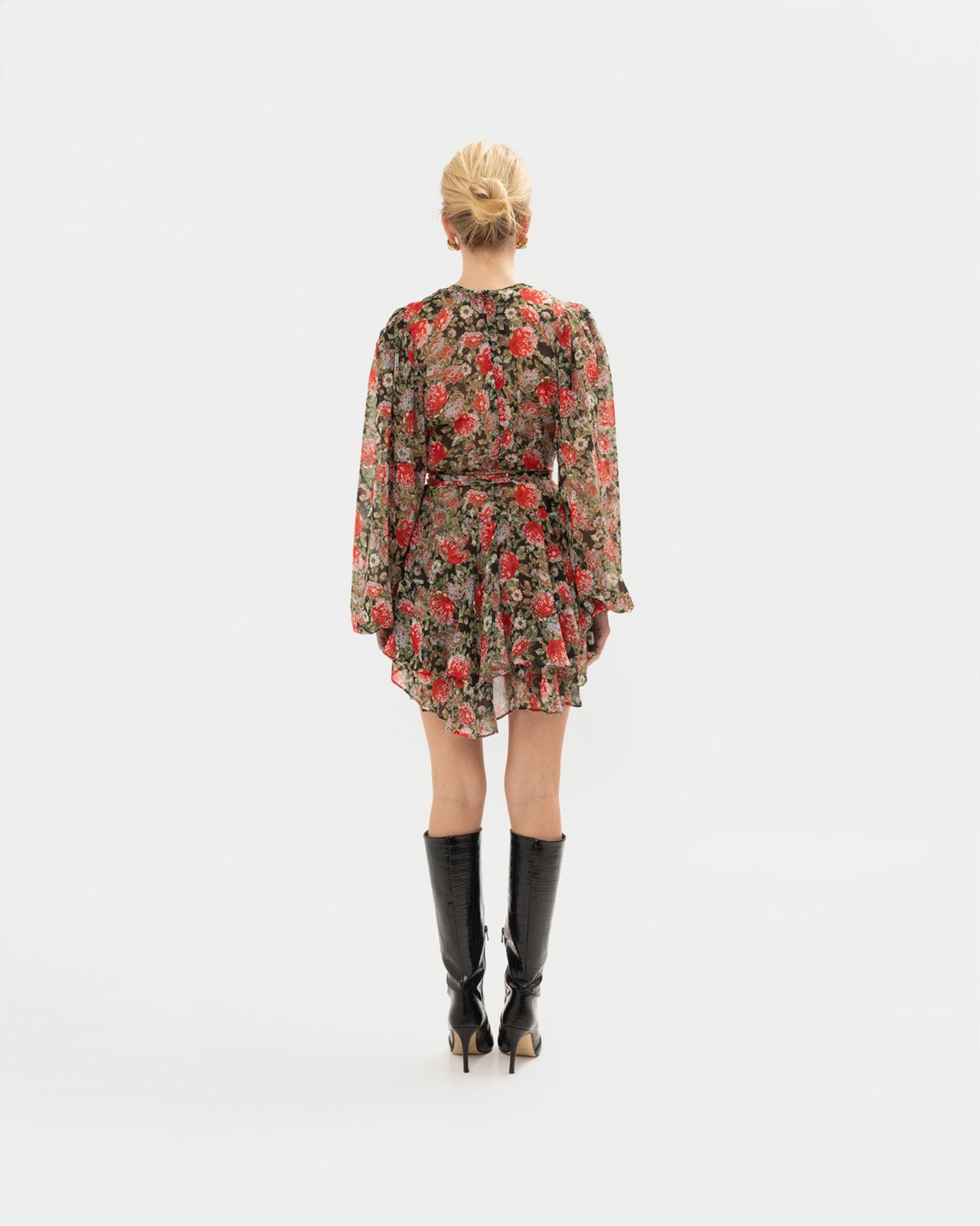 Picture of RED FLORAL MINI DRESS