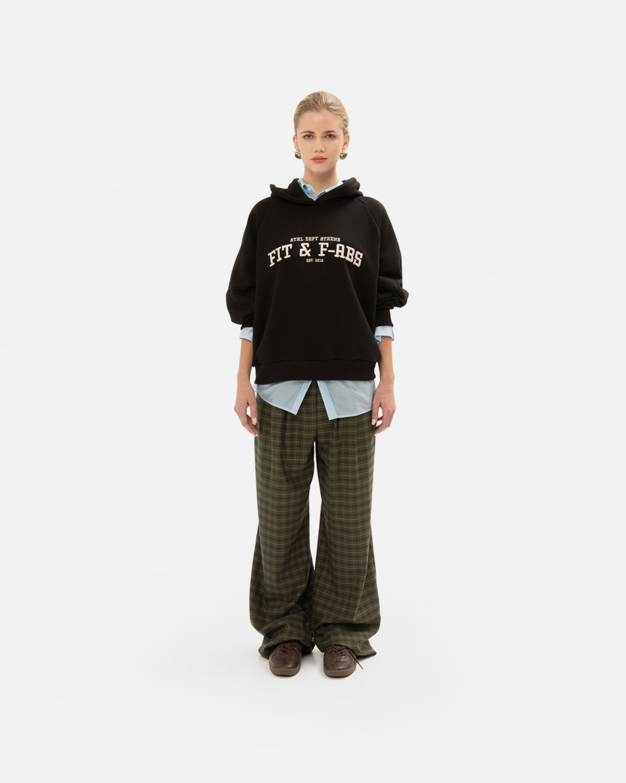 Picture of OLIVE CHEQUERED PANTS