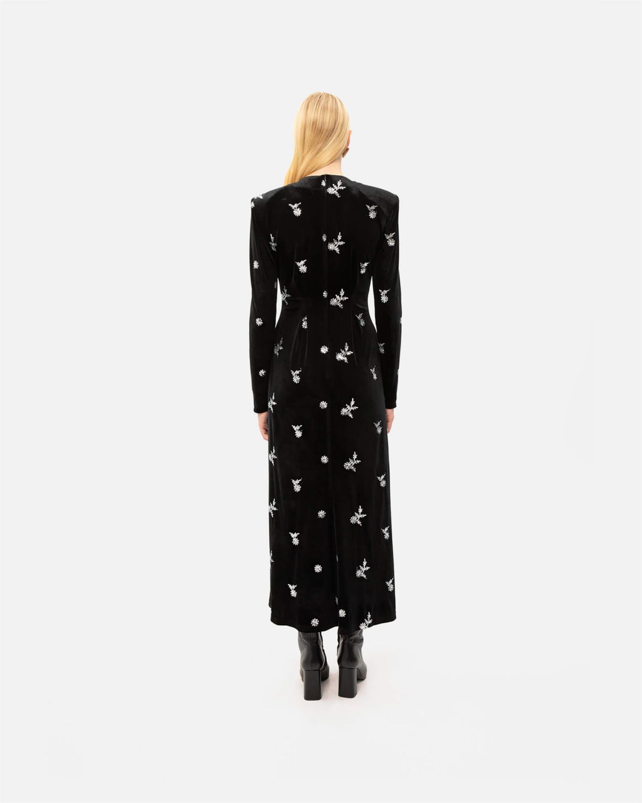 Picture of BLACK VELVET MIDI DRESS