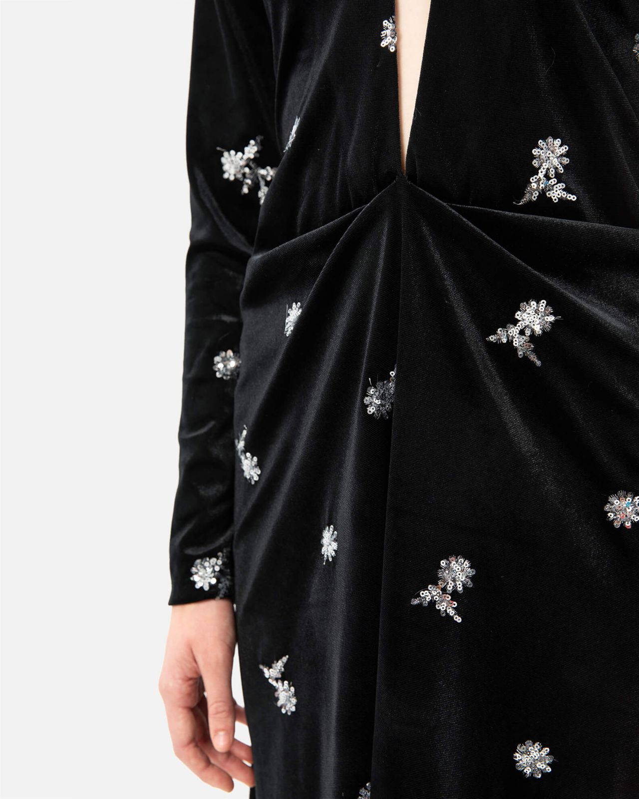 Picture of BLACK VELVET MIDI DRESS