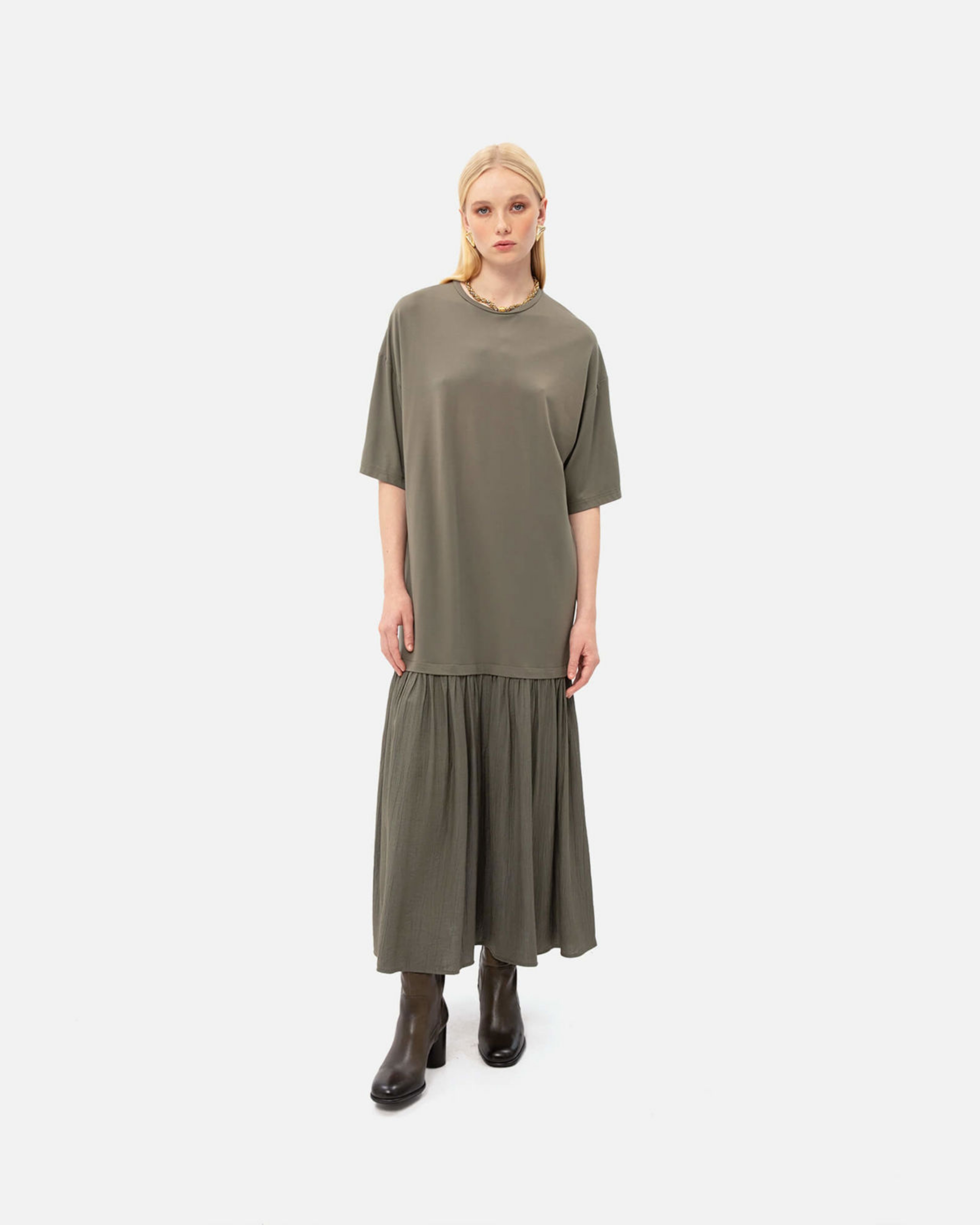 Picture of OLIVE MIDI COTTON DRESS