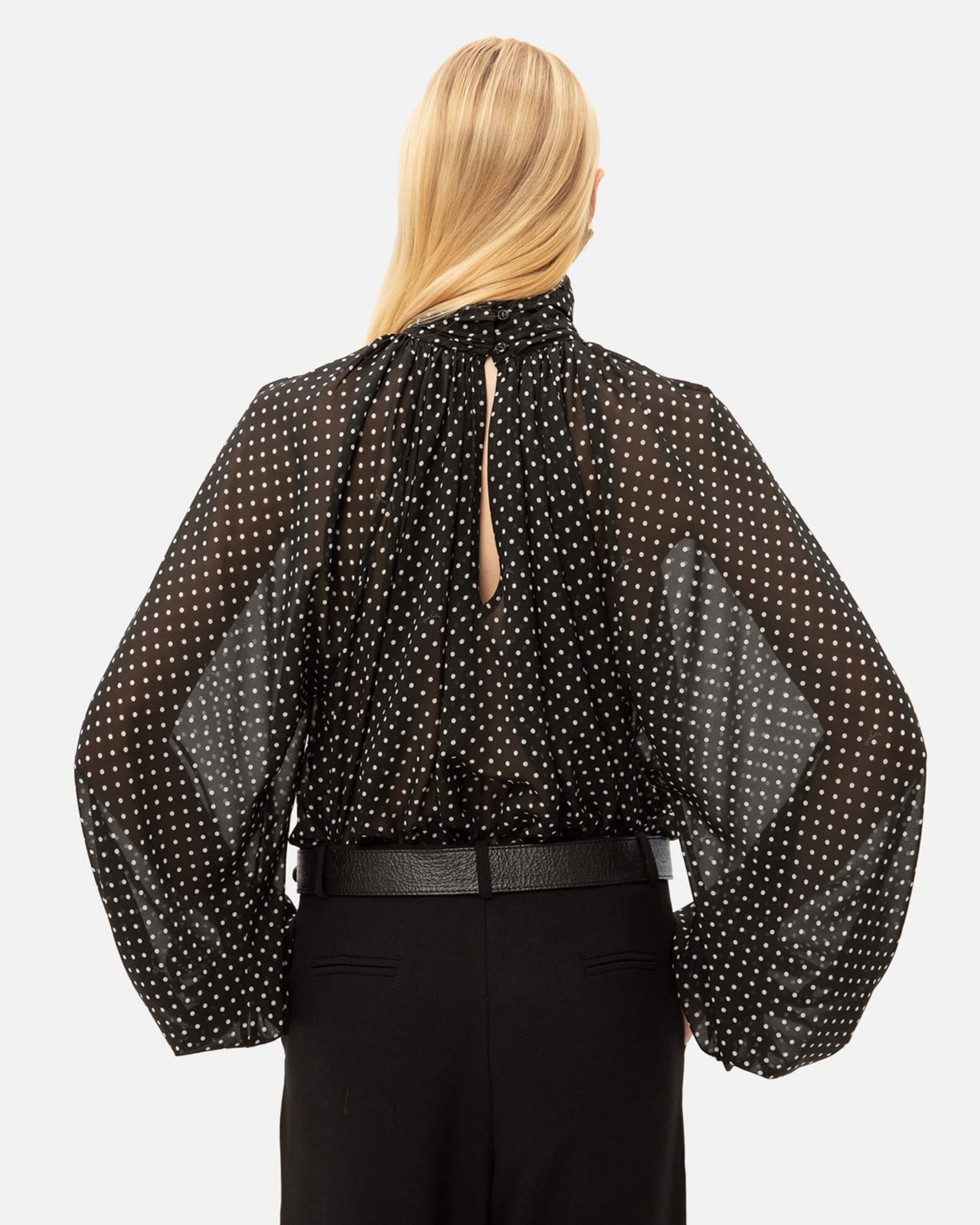 Picture of BLACK POLKA BLOUSE