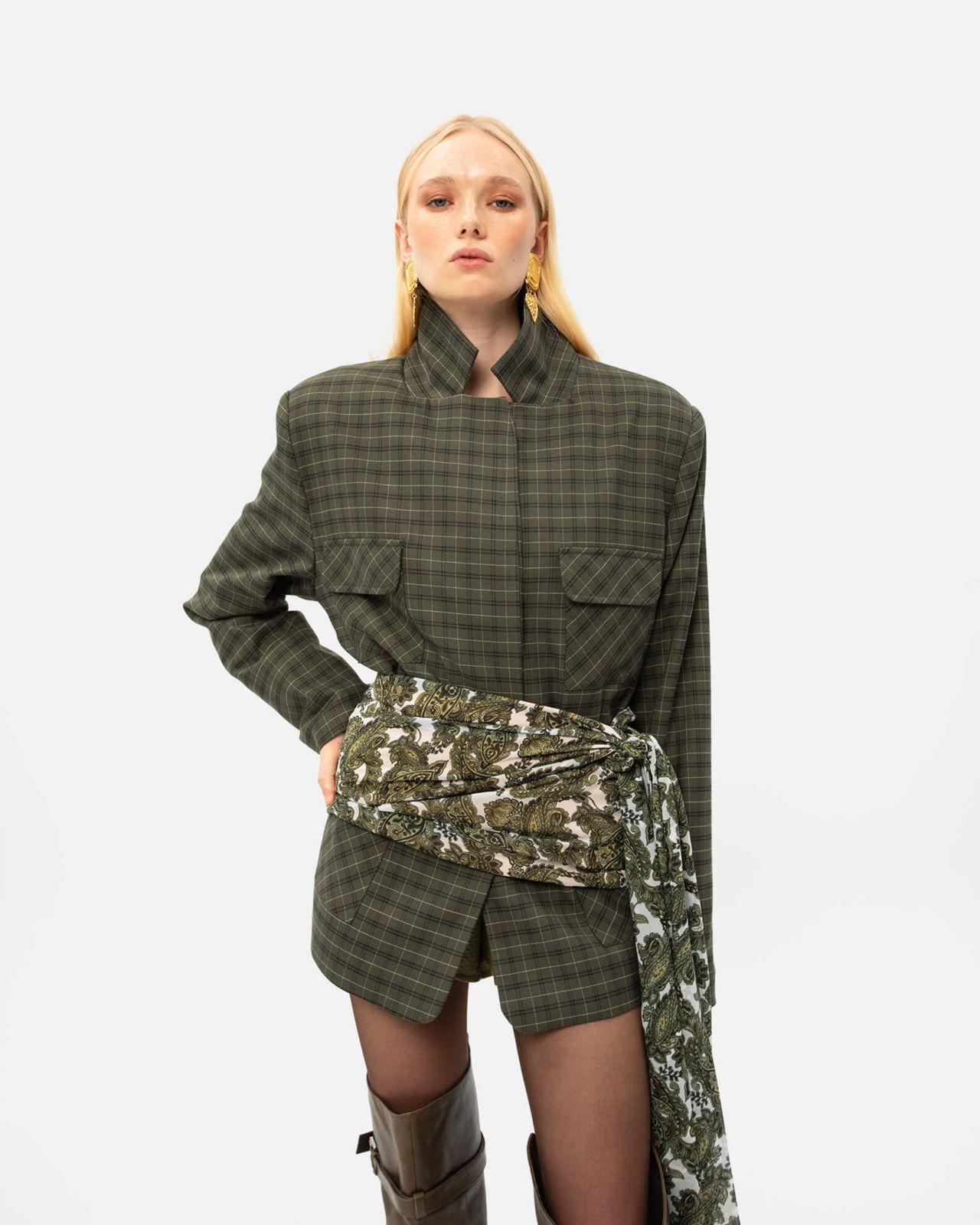 Picture of GREEN PAISLEY WRAP SKIRT