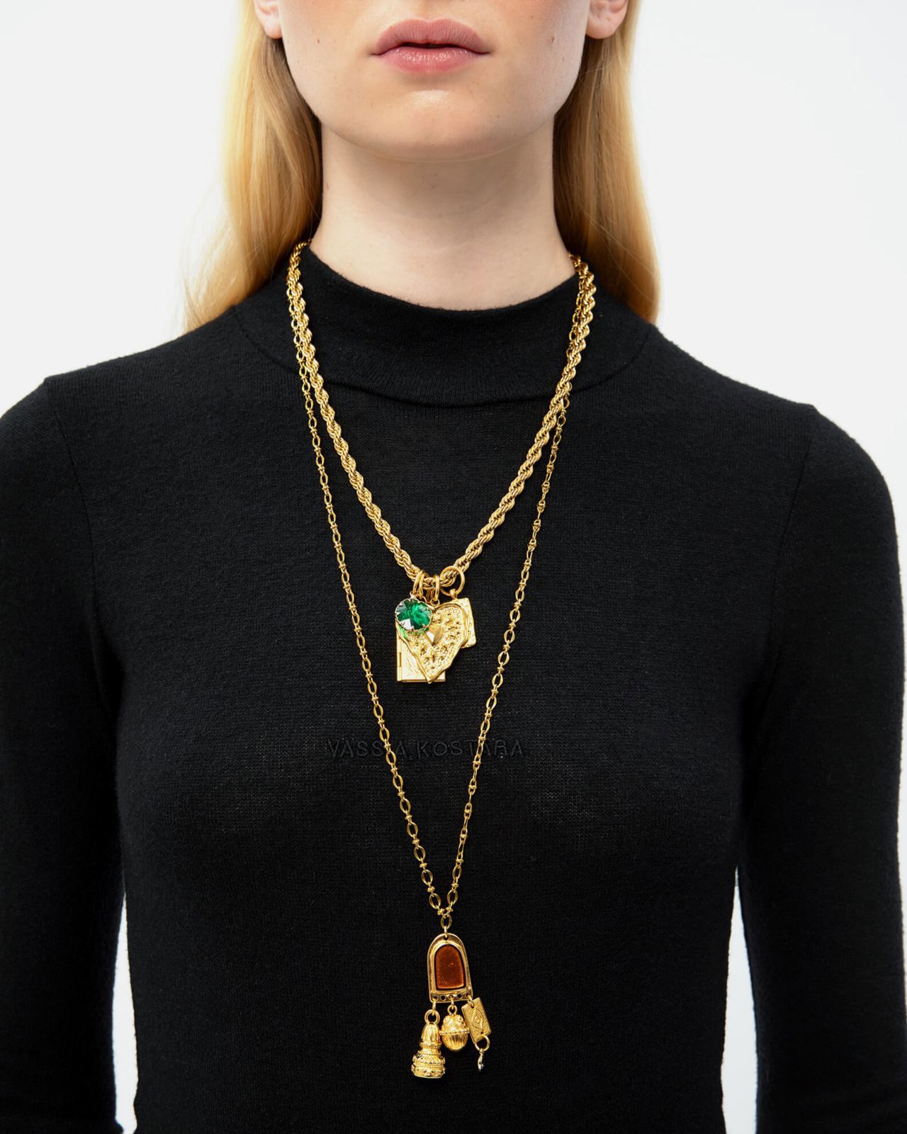 Picture of GOLD-PLATED LONG CHARM NECKLACE