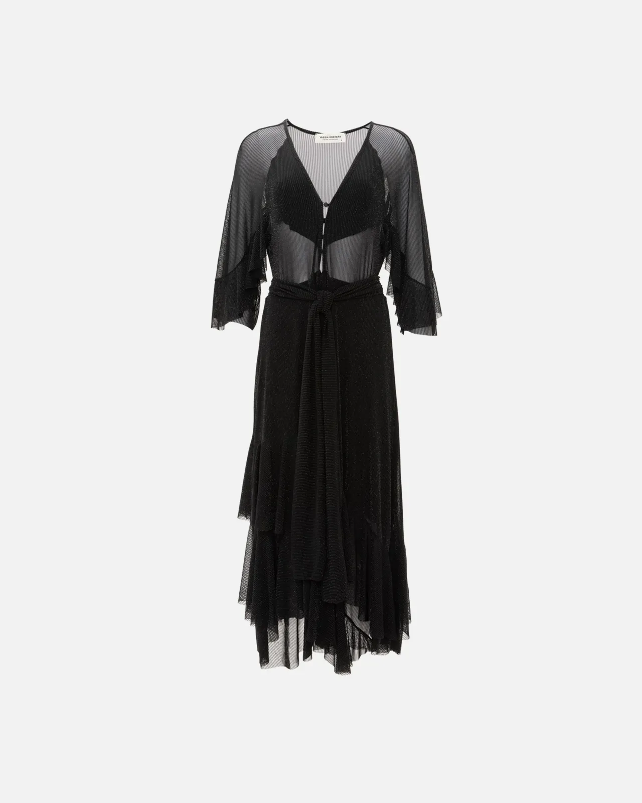Picture of BLACK SHIMMER RUFFLED DRESS