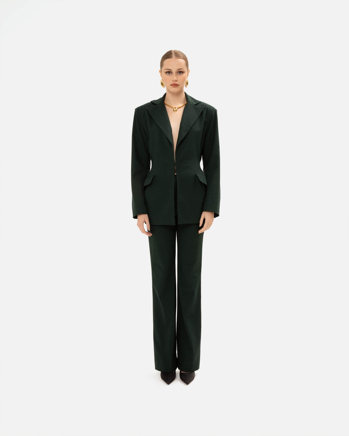 Picture of PINE GREEN CHEQUERED PANTS