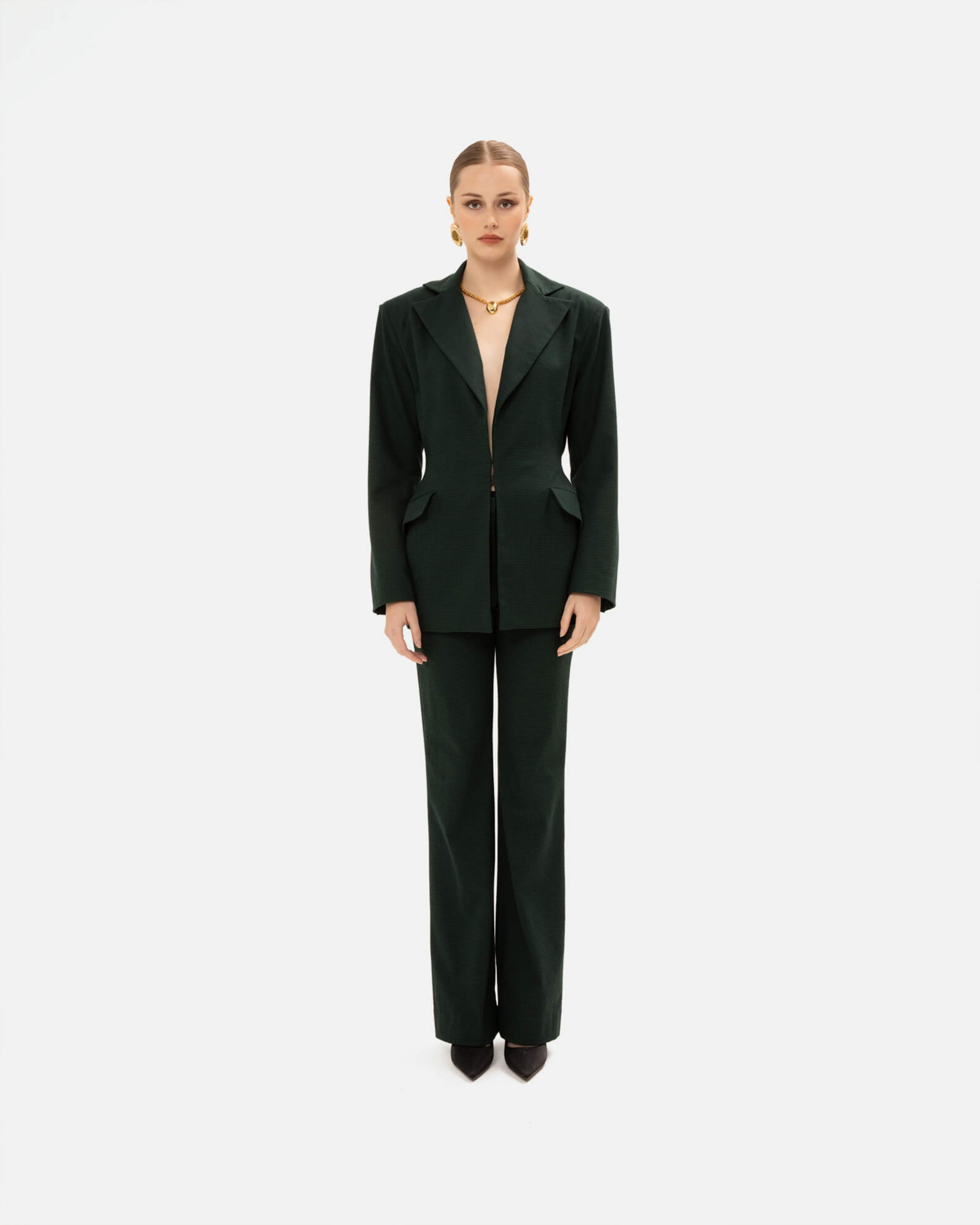 Picture of PINE GREEN CHEQUERED BLAZER