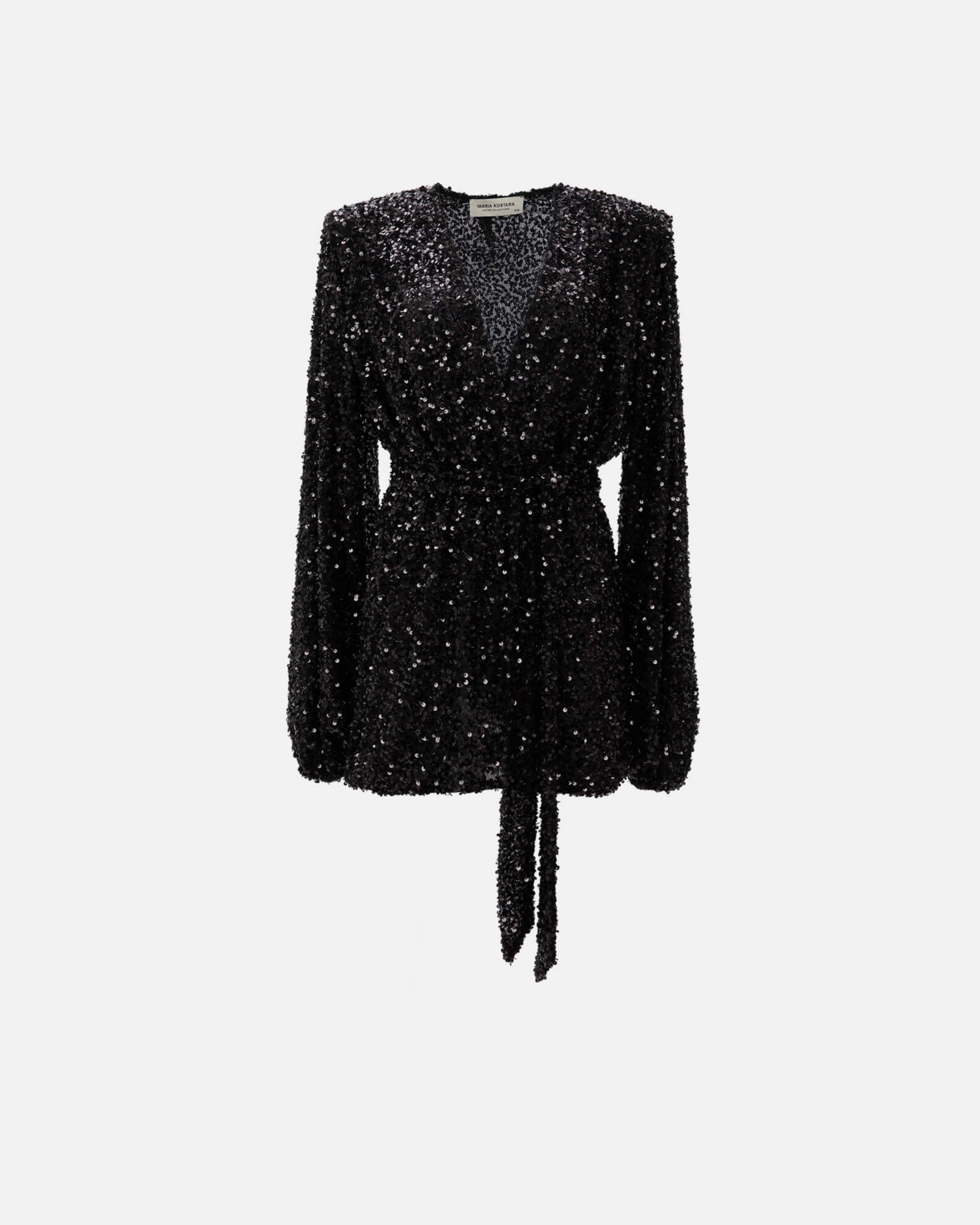 Picture of BLACK SEQUINED MINI DRESS