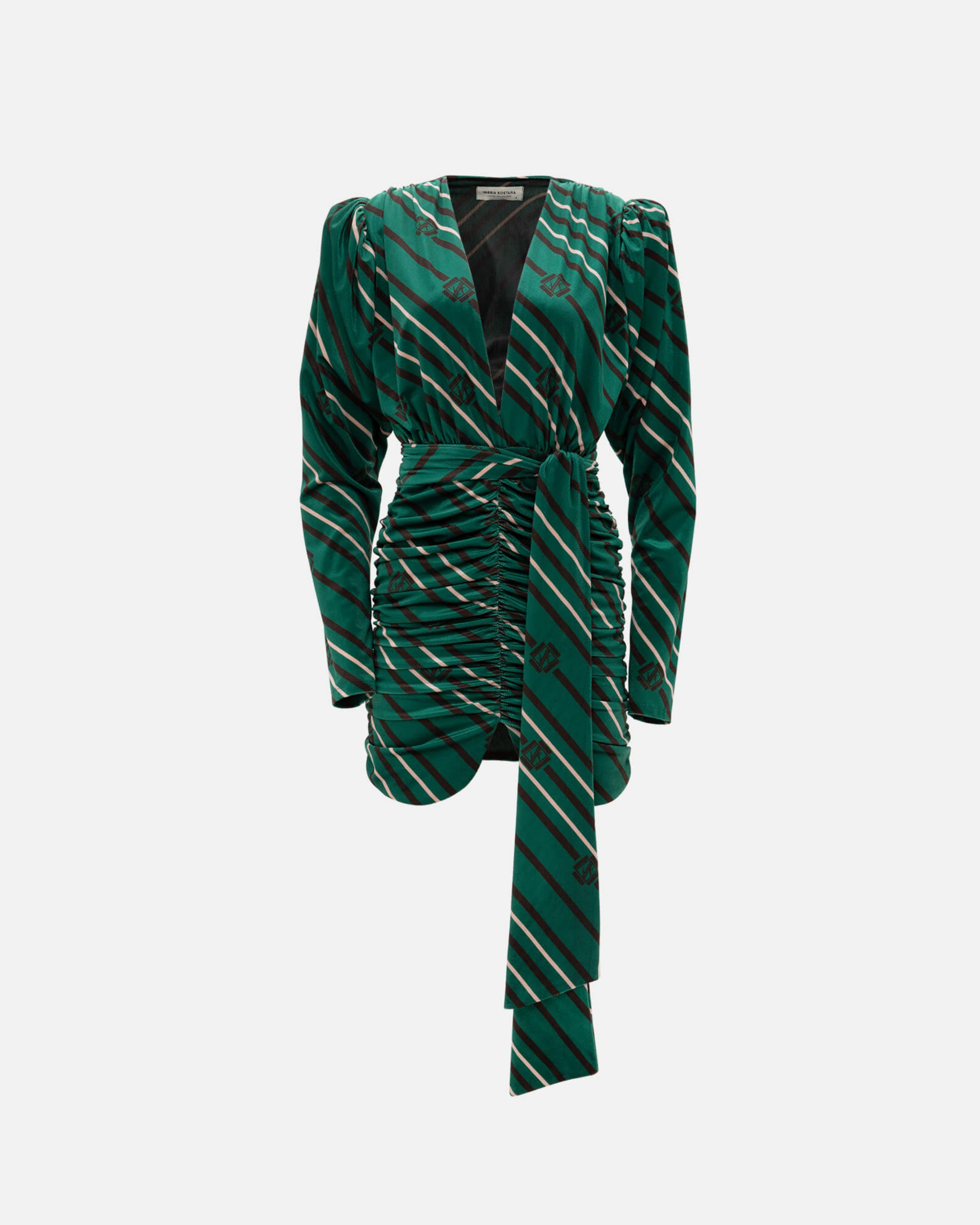 Picture of BLACK & GREEN STRIPED MINI DRESS