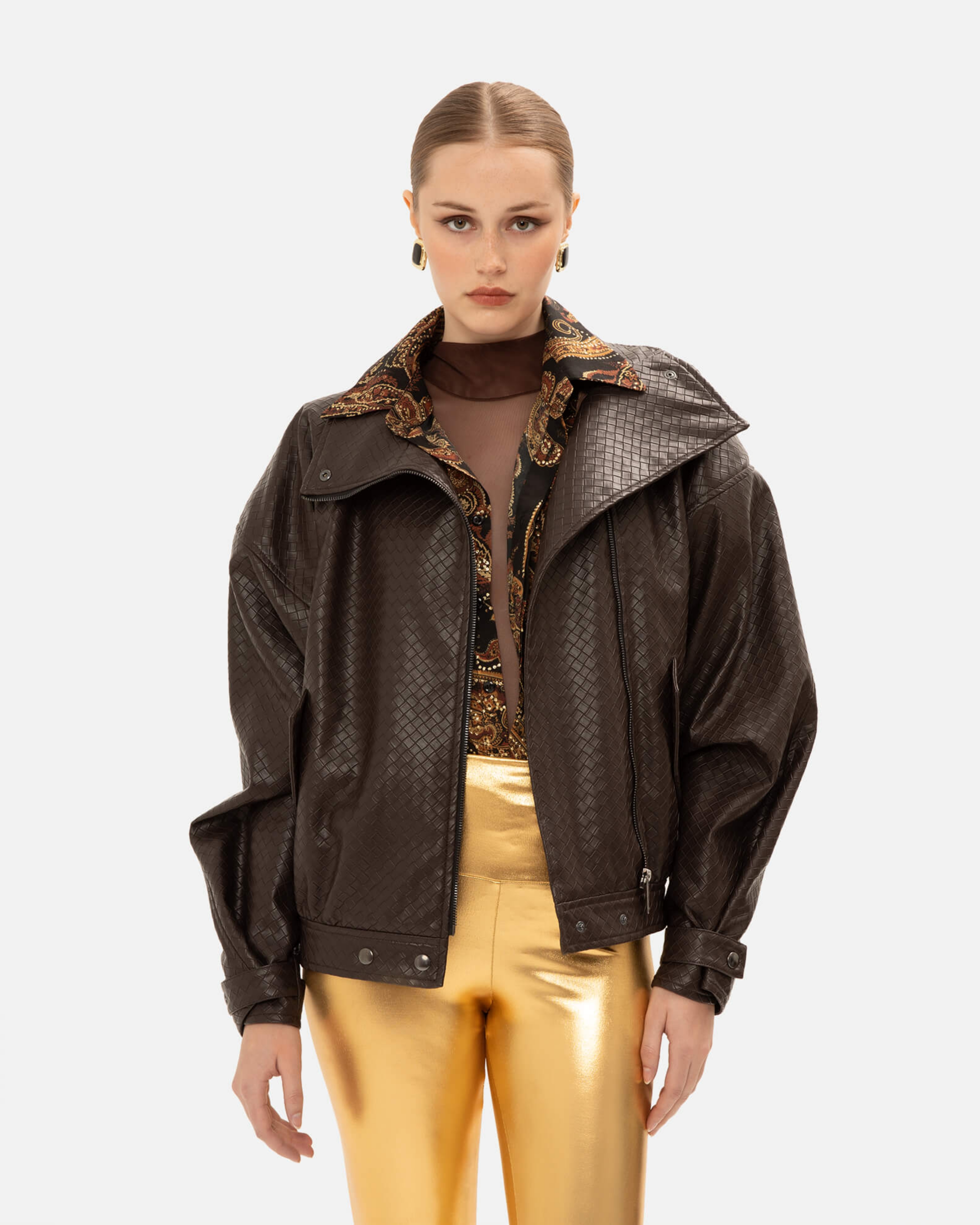 Picture of GOLDEN-BROWN PAISLEY OS SHIRT