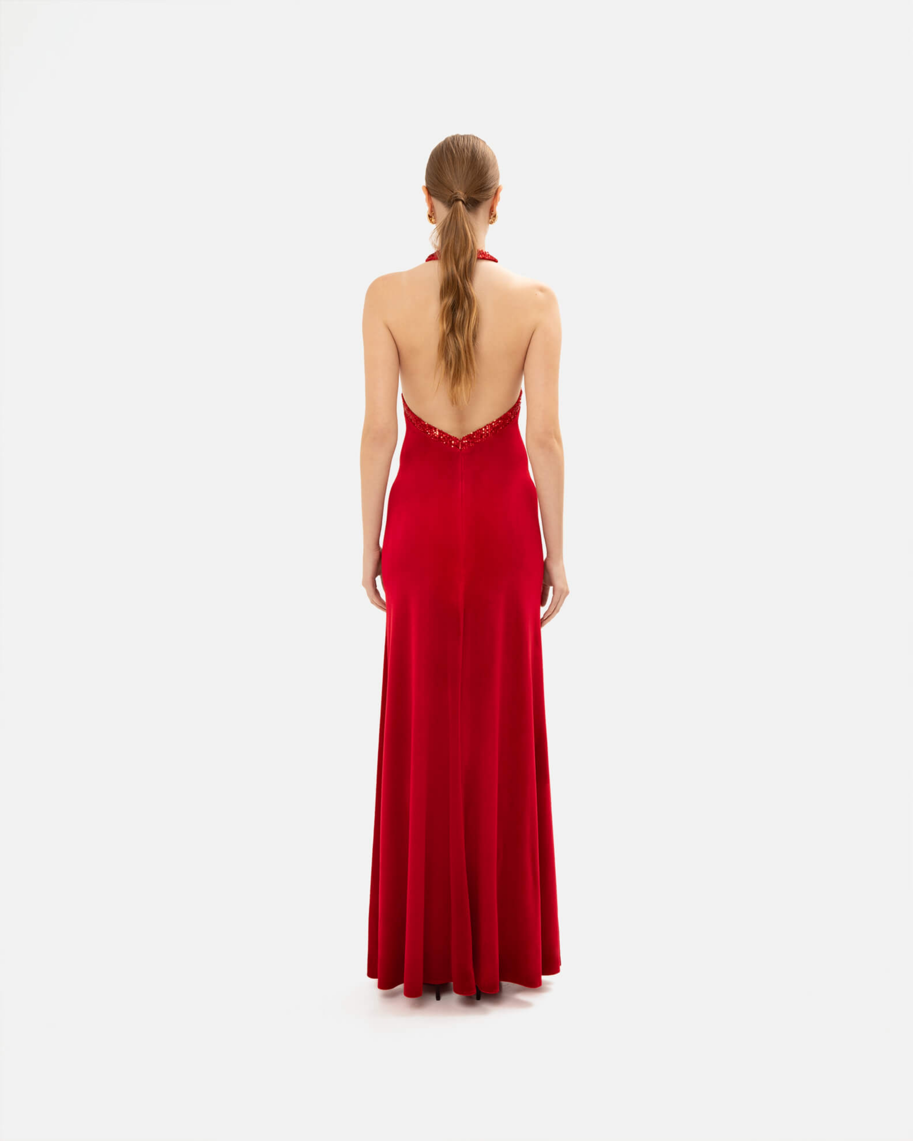Picture of RED SEQUINED MAXI GOWN