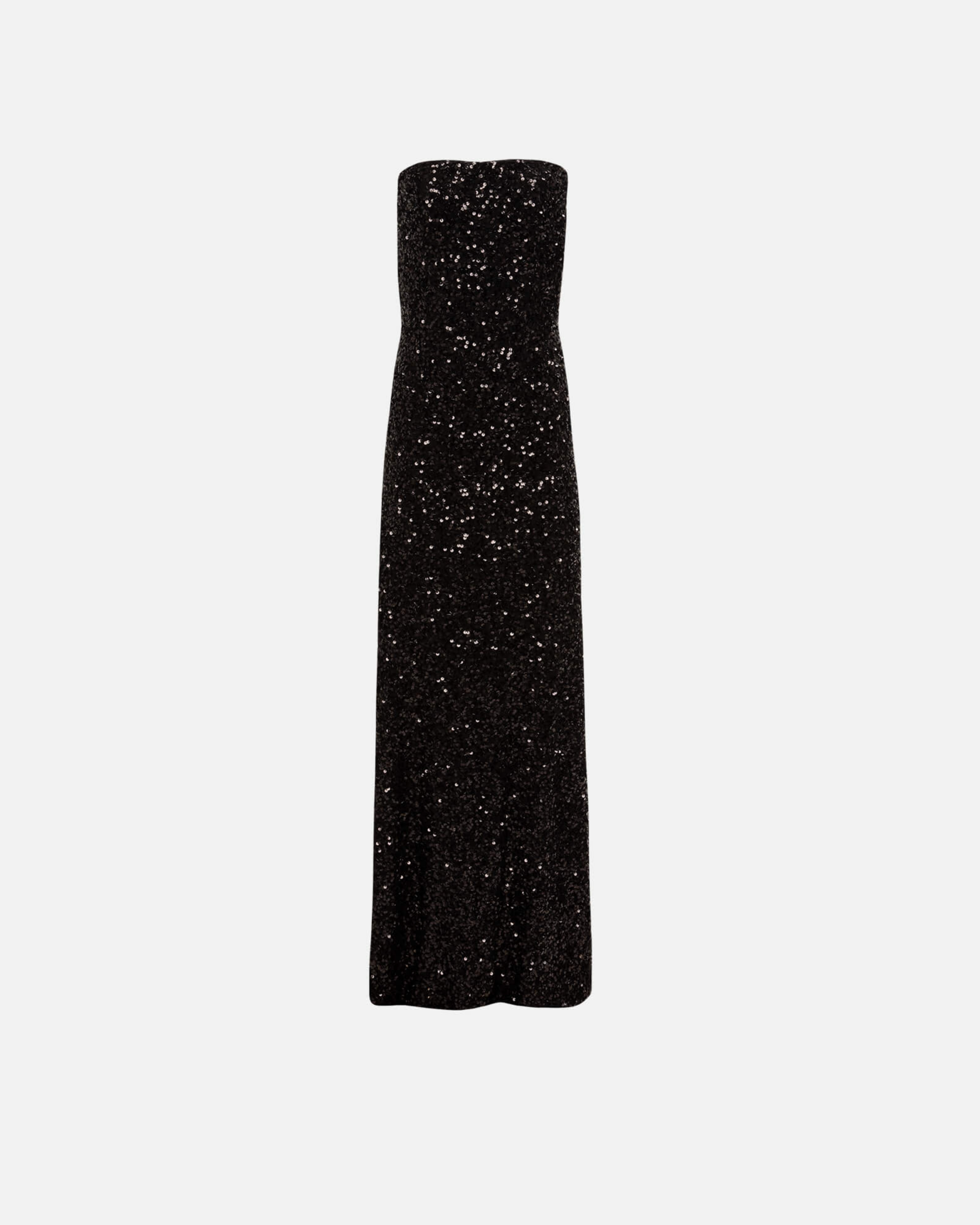 Picture of BLACK STRAPLESS SEQUINED GOWN
